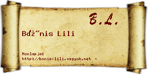 Bónis Lili névjegykártya